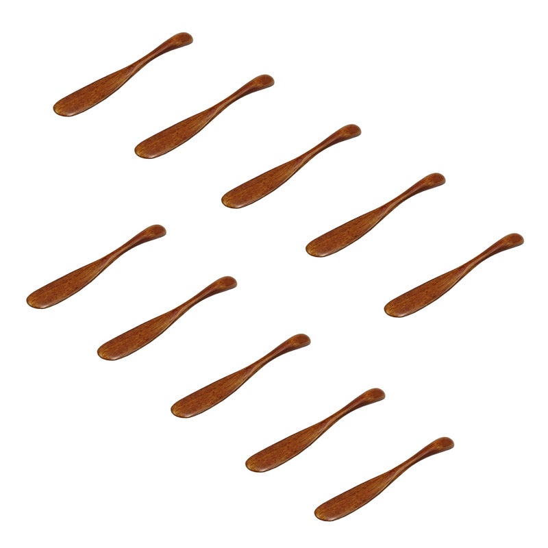 M2cbridge Set of 10 Handmade Butter Jelly Spreader Cheese Knife (Brown Narrow) - Image 1